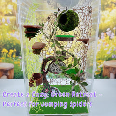 ZREVSB Jumping Spider Hideout hemp rope bridge enables climbing play and exploration.