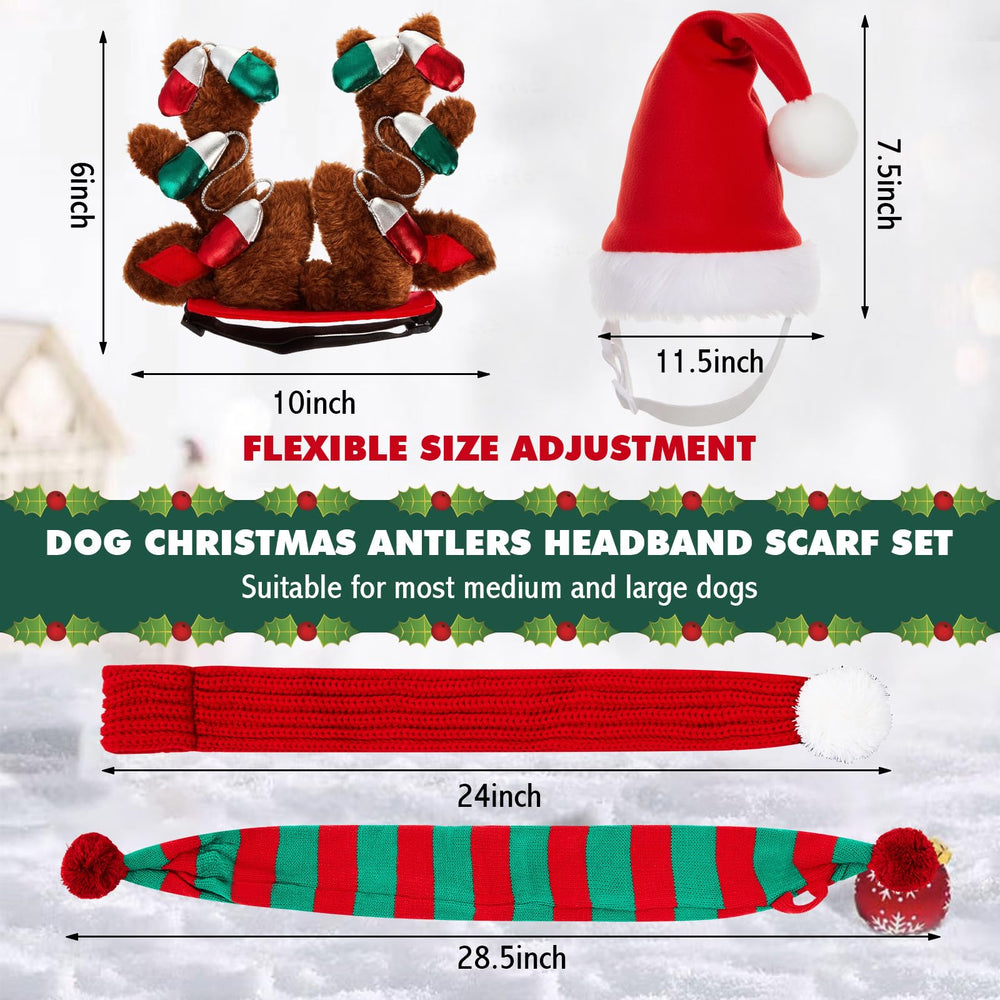 Zubebe green-striped dog scarf adds warm style for winter celebrations