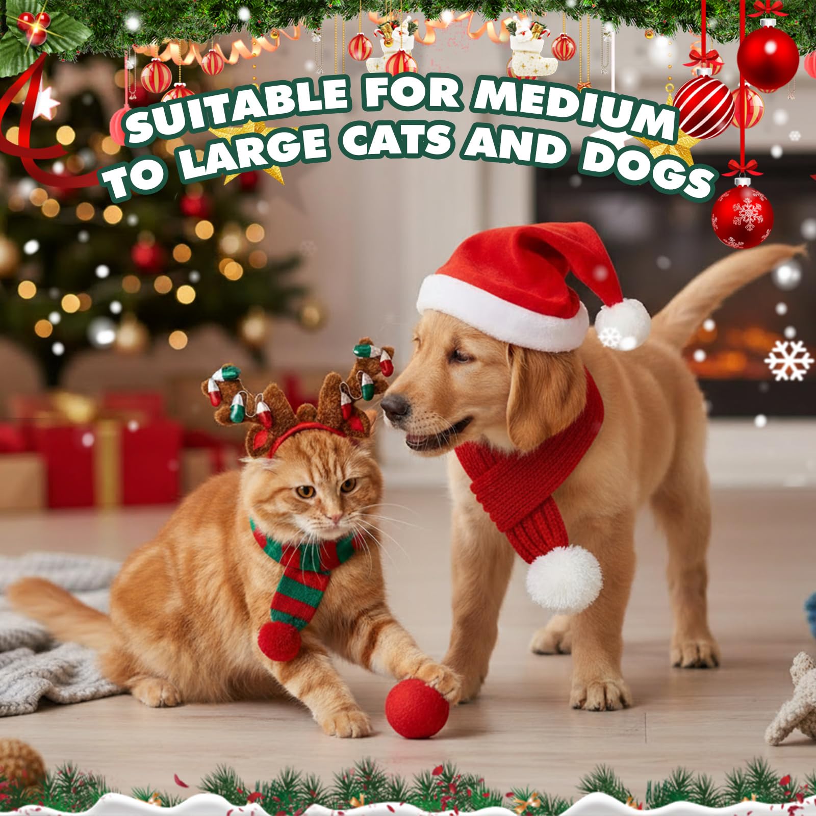 Zubebe holiday pet photo prop accessory enhances holiday pictures