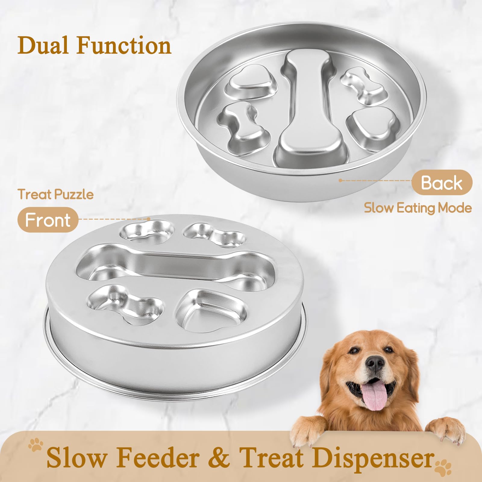 ZUFECY 304 stainless steel dog lick bowl with durable surface for easy cleaning