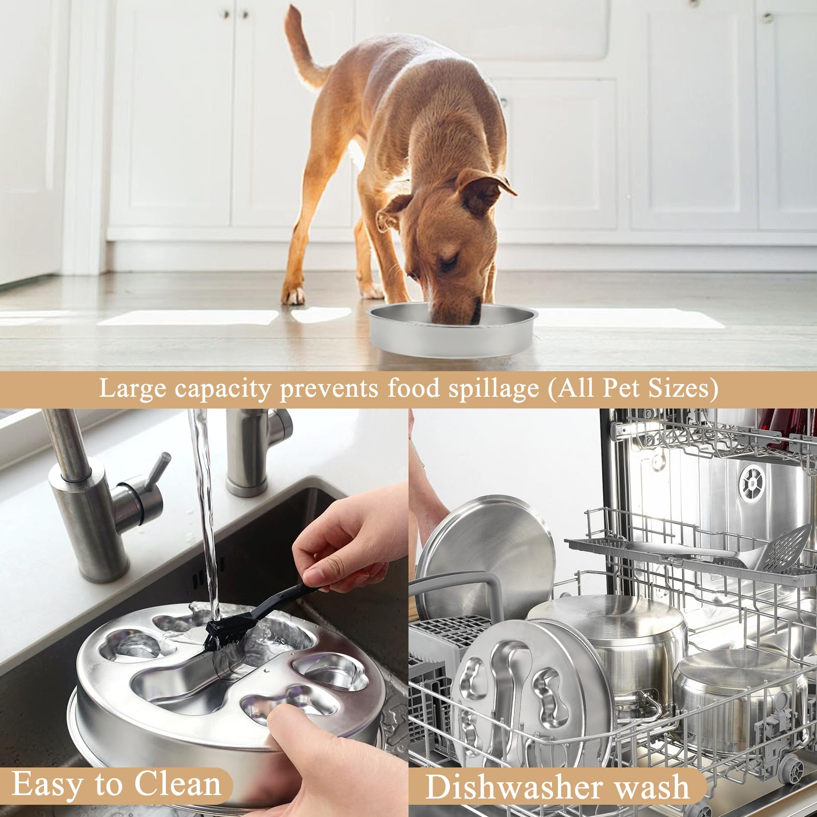 ZUFECY dishwasher-safe stainless steel design resists odors and cleans easily
