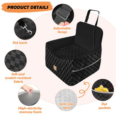 Zuffeloria dog car seat memory foam provides plush support for small dogs