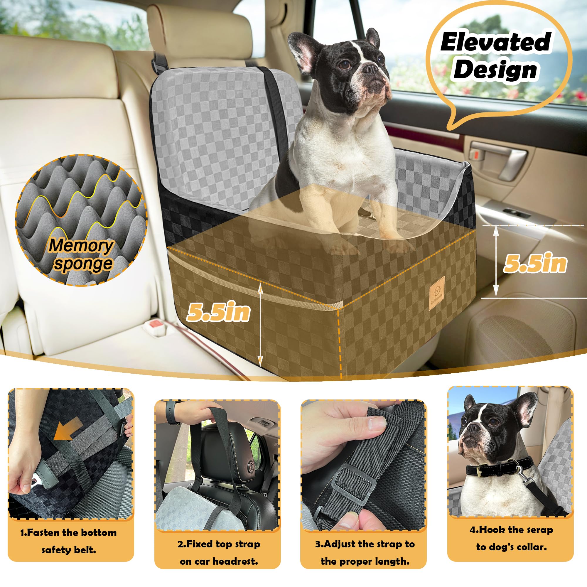Zuffeloria dog seat storage pockets for convenient organization of treats and toys.