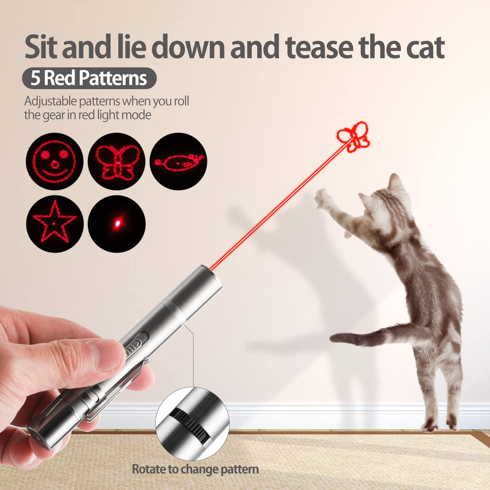 Zugesify Laser Pointer Cat Toy five patterns to vary kitten activity