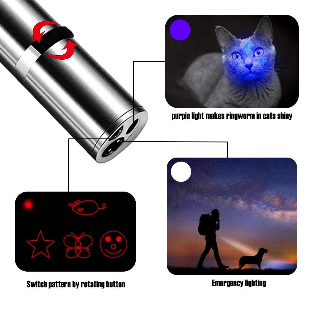 Zugesify usb-recharge laser pointer with quick charging for longer play