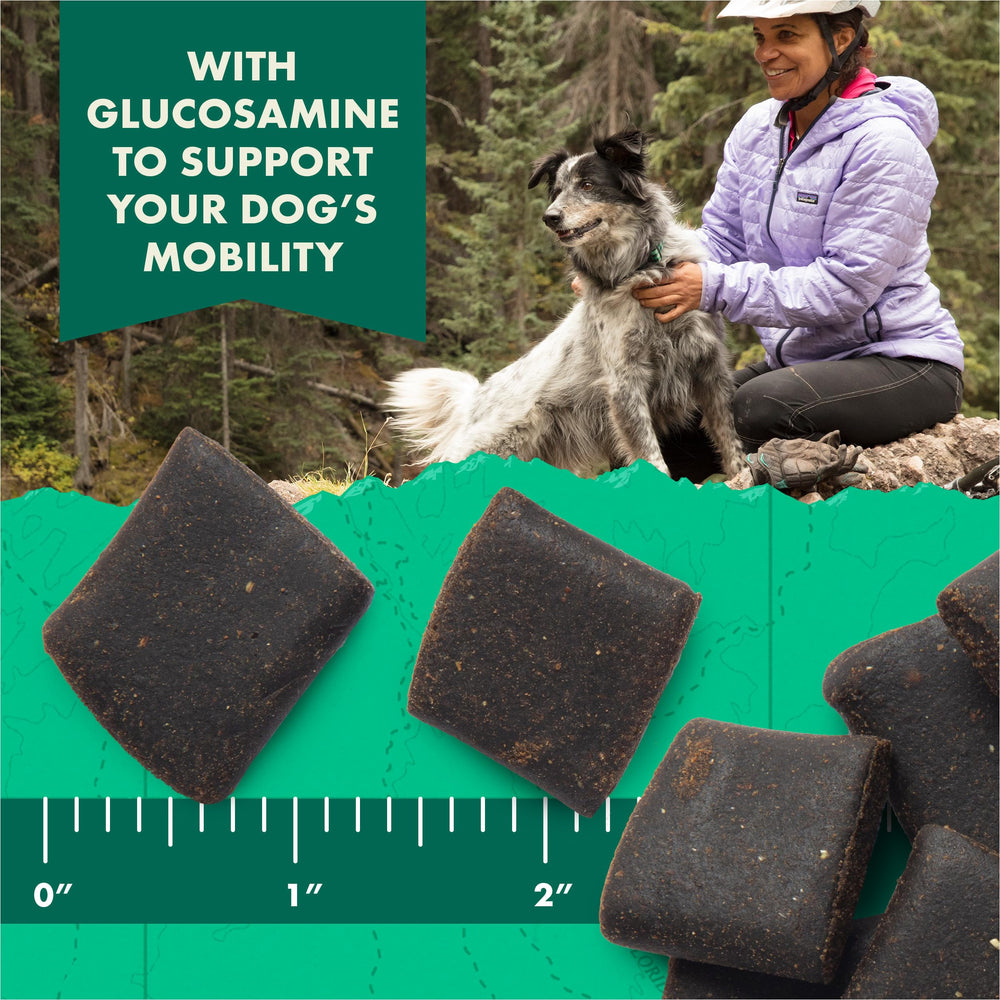 Zuke's Hip and Joint glucosamine-support formula promotes mobile joints during daily adventures