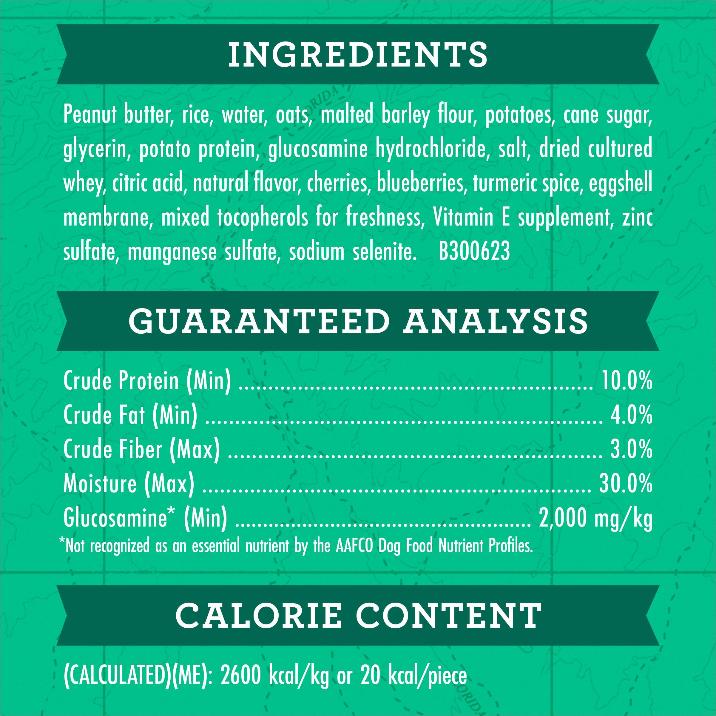 Zuke's Hip and Joint treats in resealable pouch for freshness on hikes