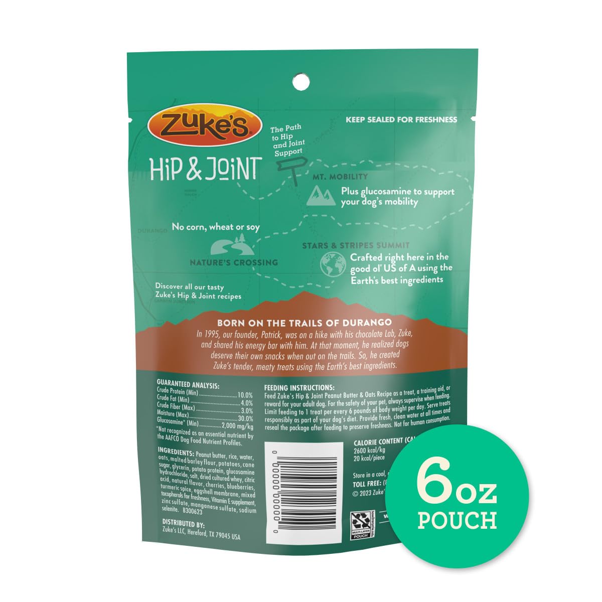 Zuke's Hip and Joint as training treats for adult dogs during walks