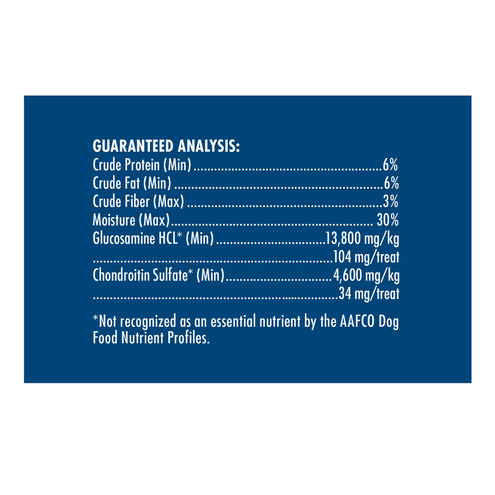 Zuke’s Hip Action label notes glucosamine and chondroitin for mobility support.