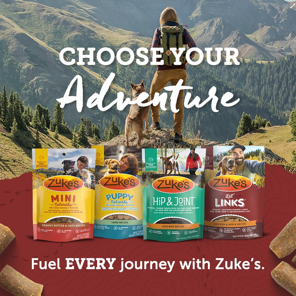 Zuke's Lil' Links on-the-trail scene suggests ideal snack for long walks.
