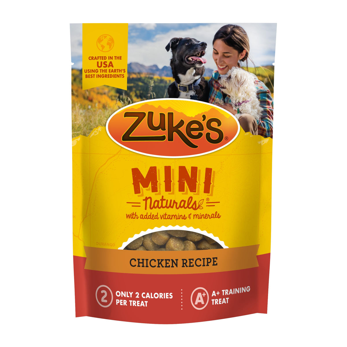 Zuke's Mini Naturals chicken treats in pouch ideal for training rewards