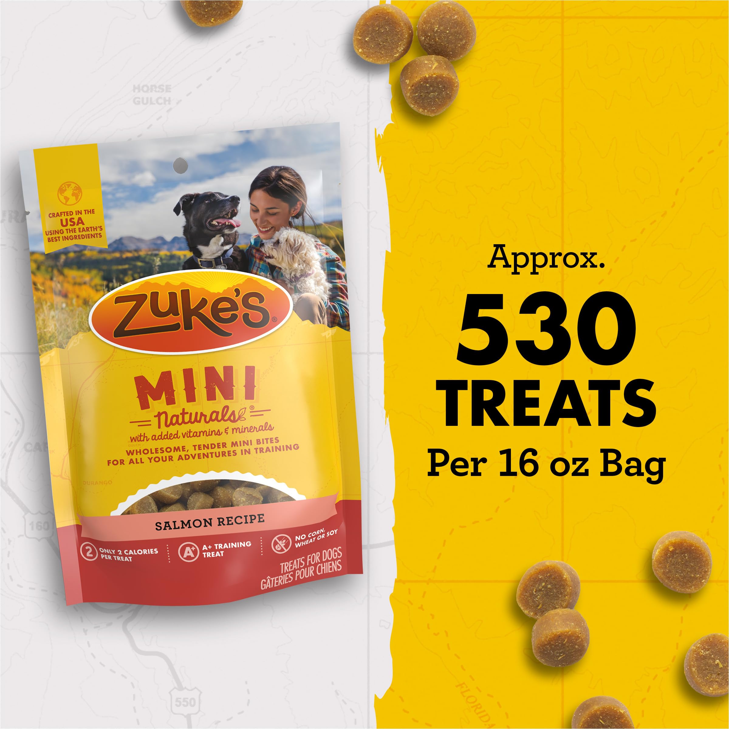 Zuke’s Minis are ideal for dogs of all sizes during park outings.