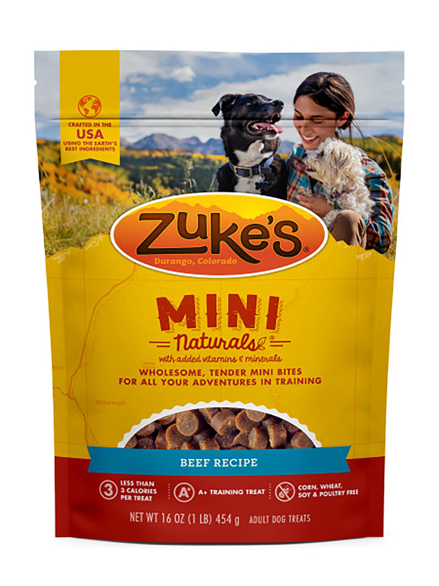 Zuke's Mini Naturals with real beef first ingredient supports flavor-focused training.
