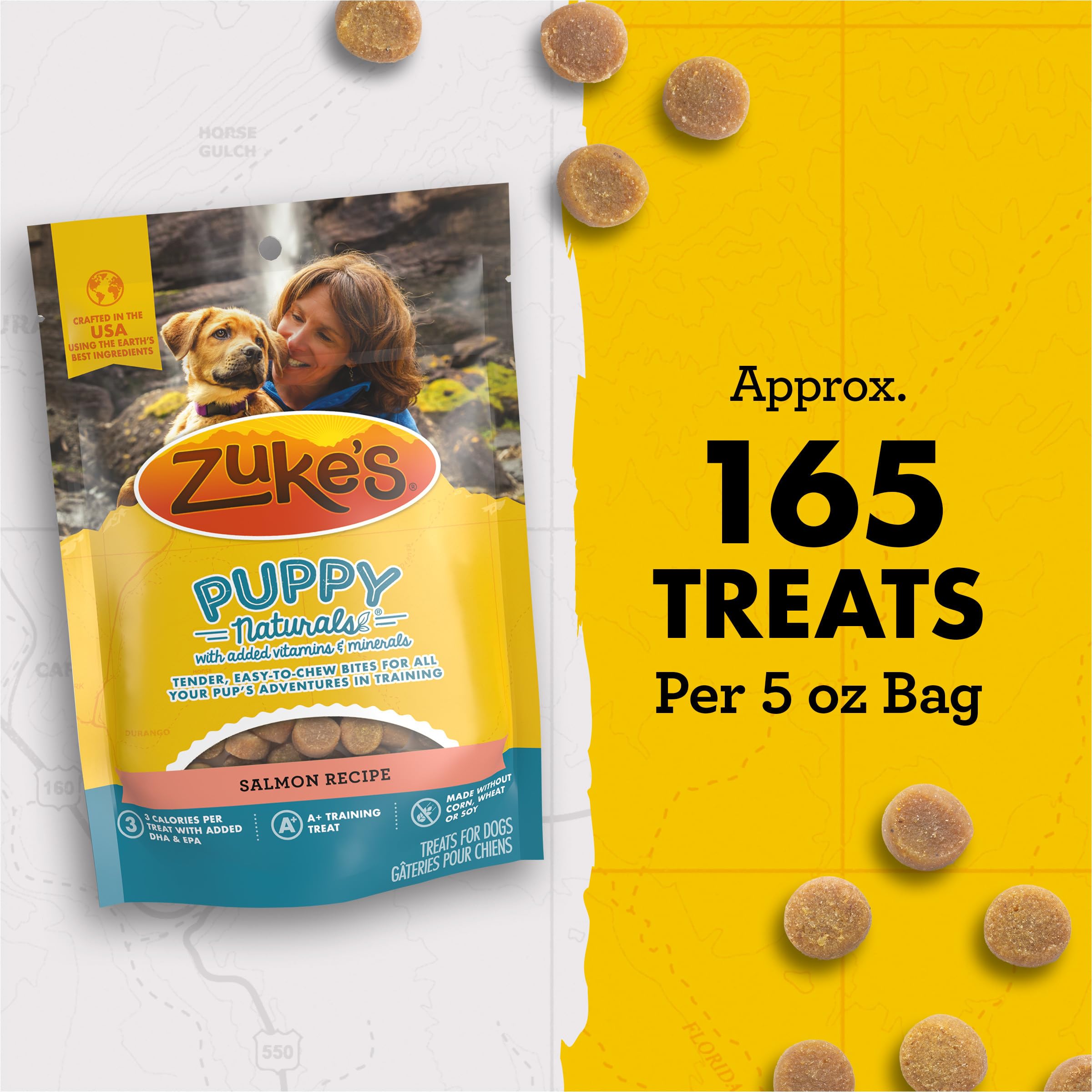 Zuke's Puppy Naturals DHA and EPA support training routines with canine brain-friendly nutrients