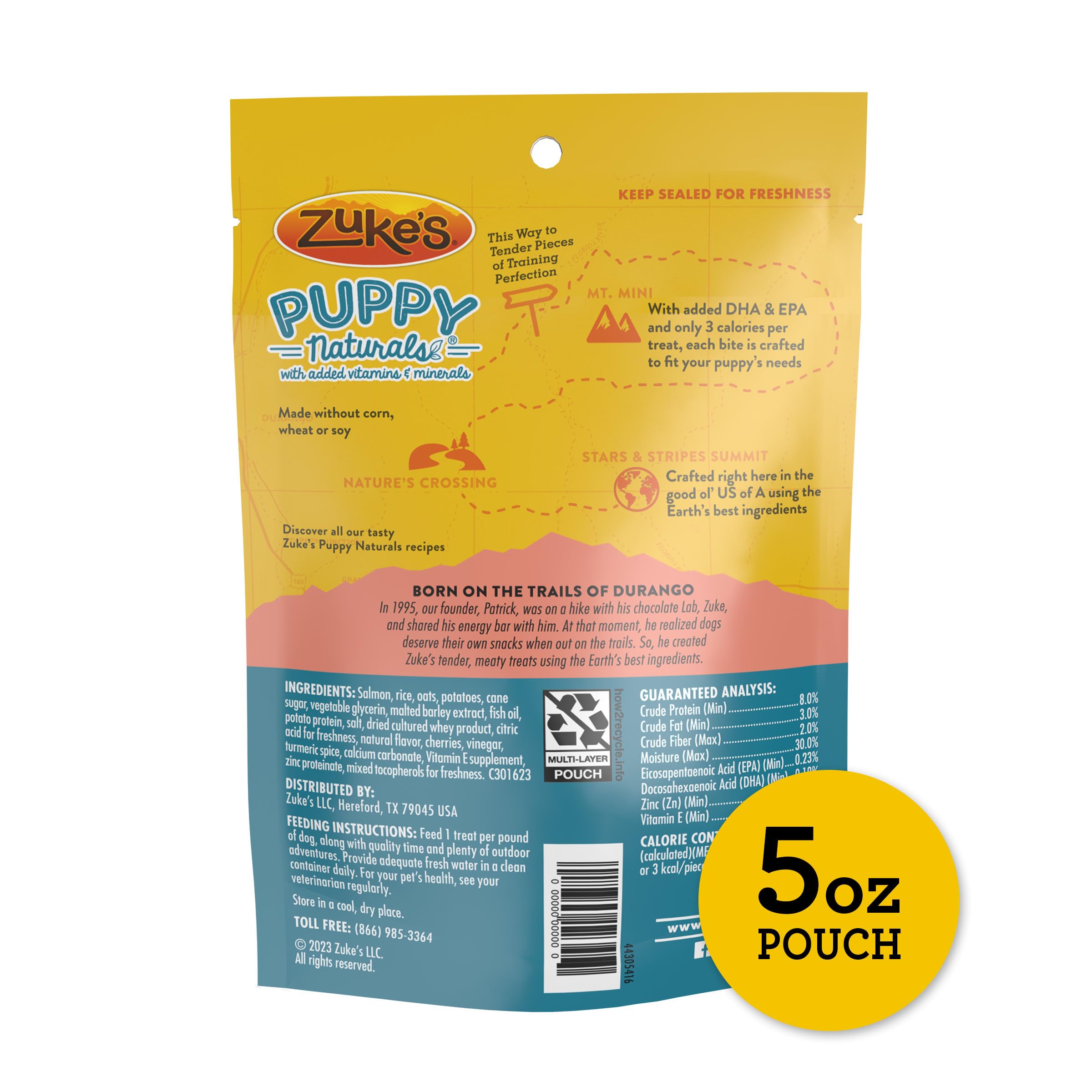 Zuke's Puppy Naturals real salmon ingredients highlight natural flavor and protein