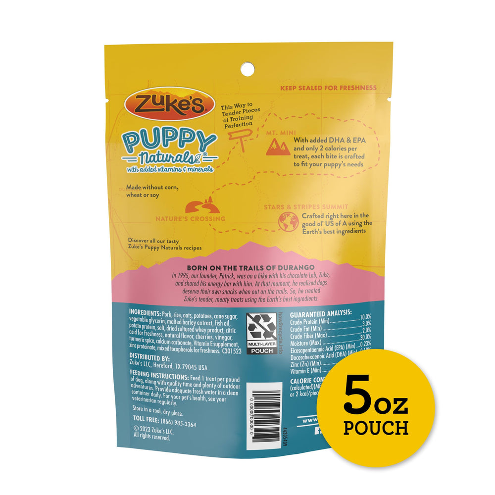 Zuke's Puppy Naturals come in a resealable pouch for freshness.