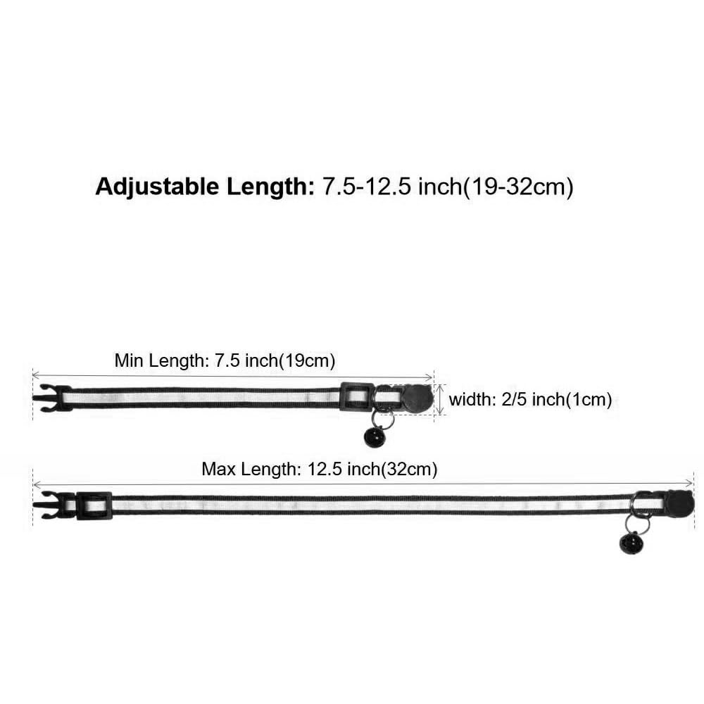 zulinlong adjustable kitten collar 7.5 to 12.5 inches fits growing cats comfortably