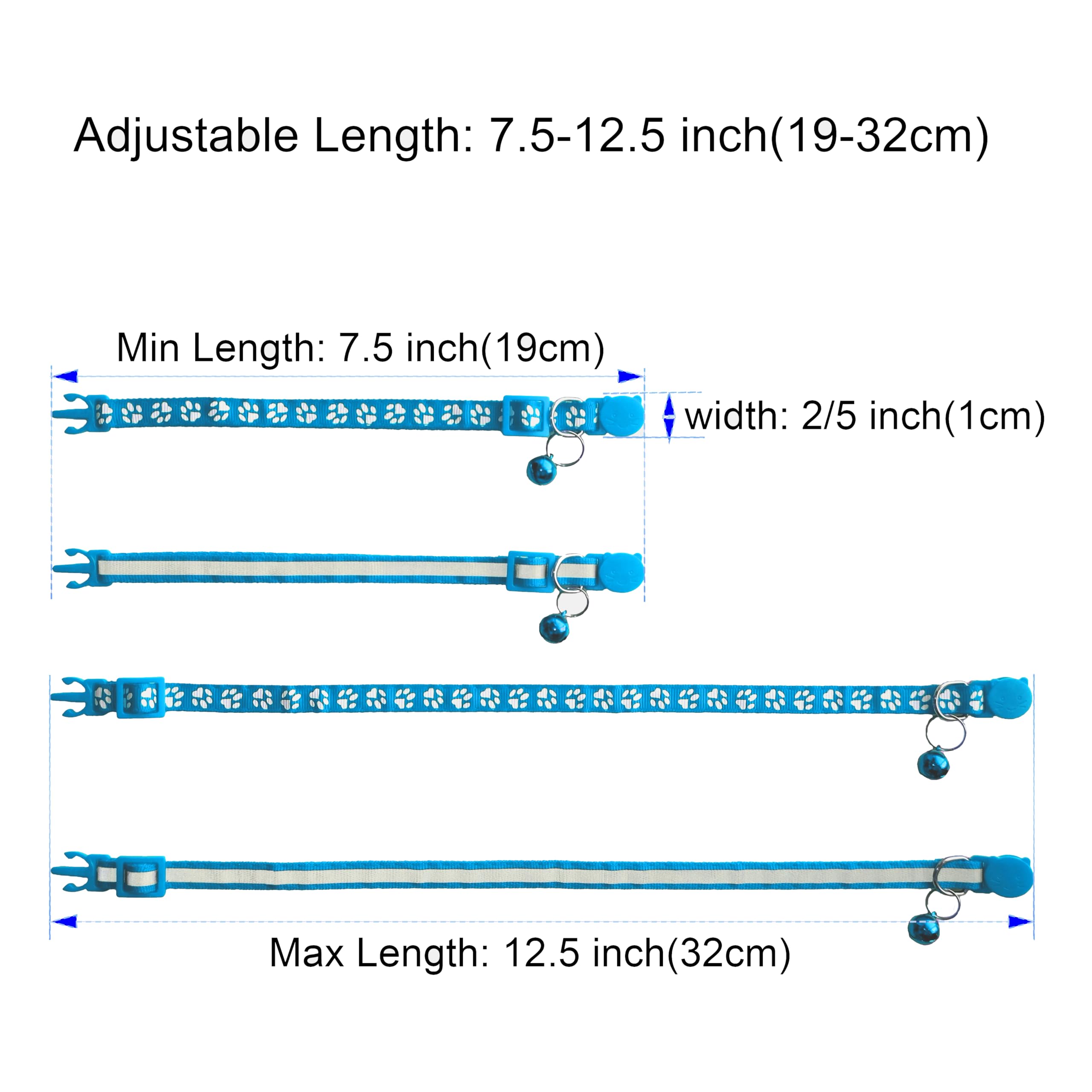 Zulinlong breakaway collar paw print sky blue provides playful style with reliable release.