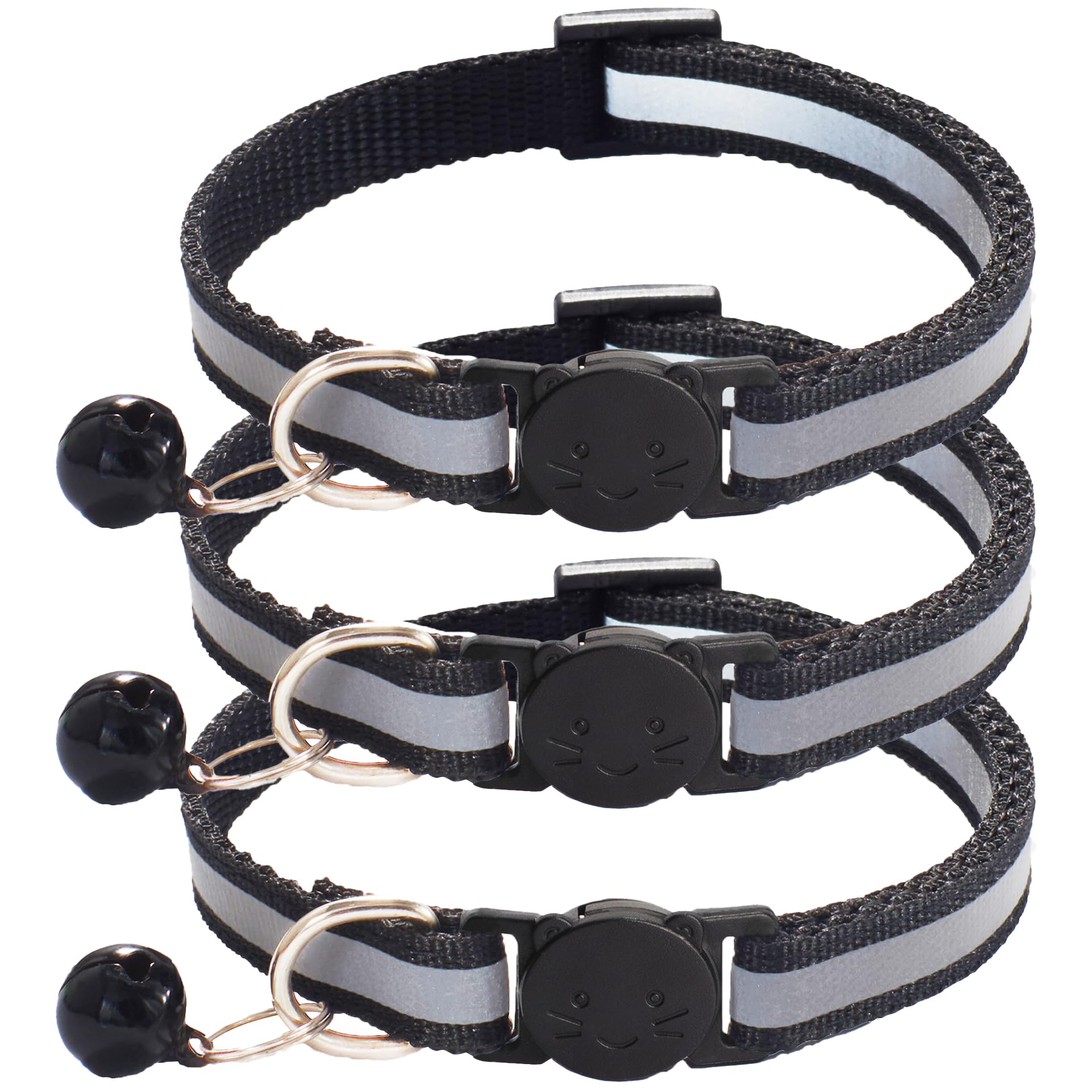 zulinlong reflective breakaway cat collar with bells for nighttime safety and visibility