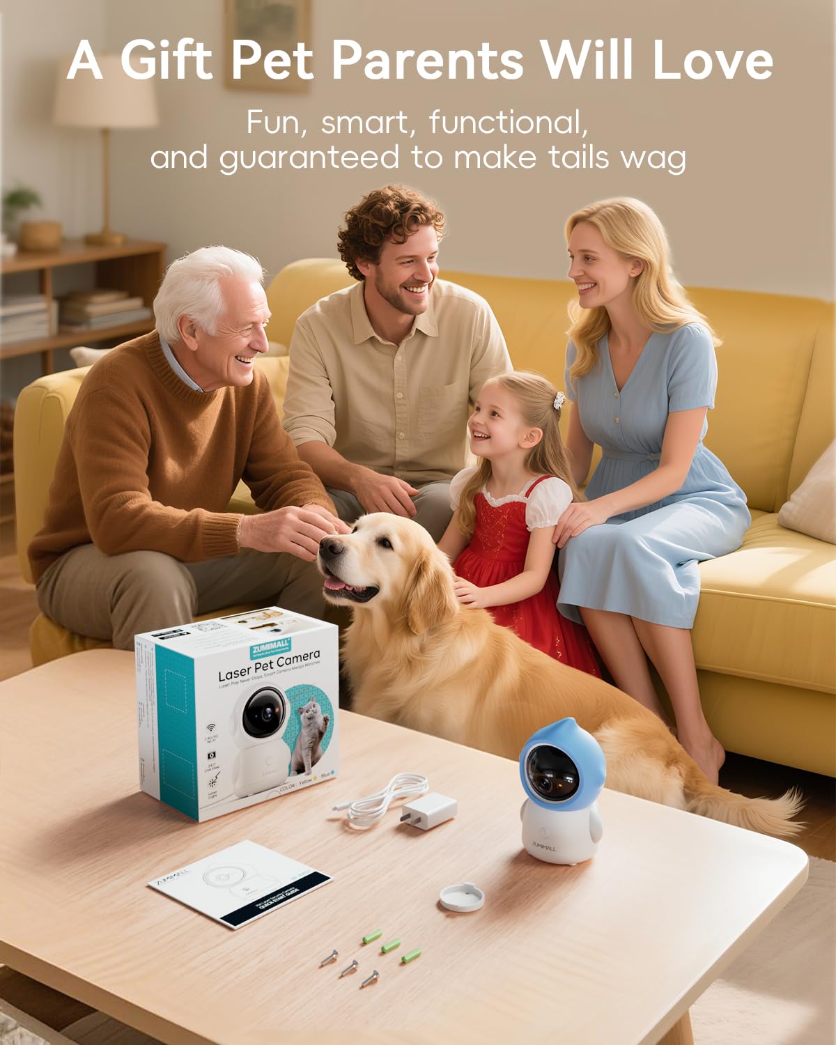 ZUMIMALL pet camera indoor living room setup for safety