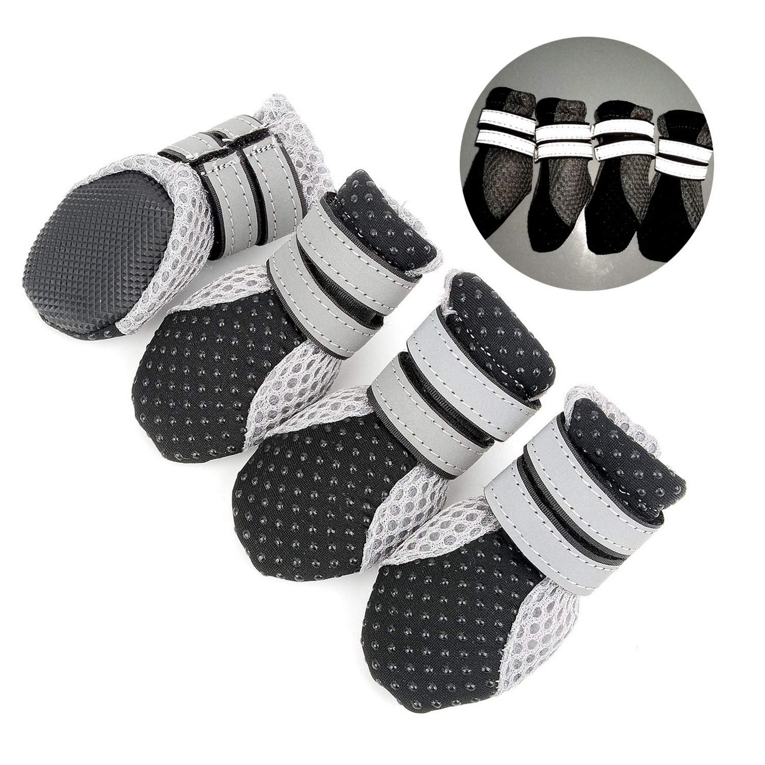 Zunea dog boots with breathable mesh upper keep paws cool during summer walks