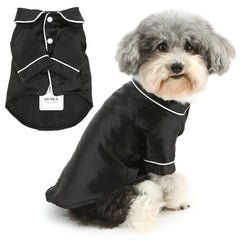 Zunea faux silk dog pajamas with lapel design for stylish bedtime wear.