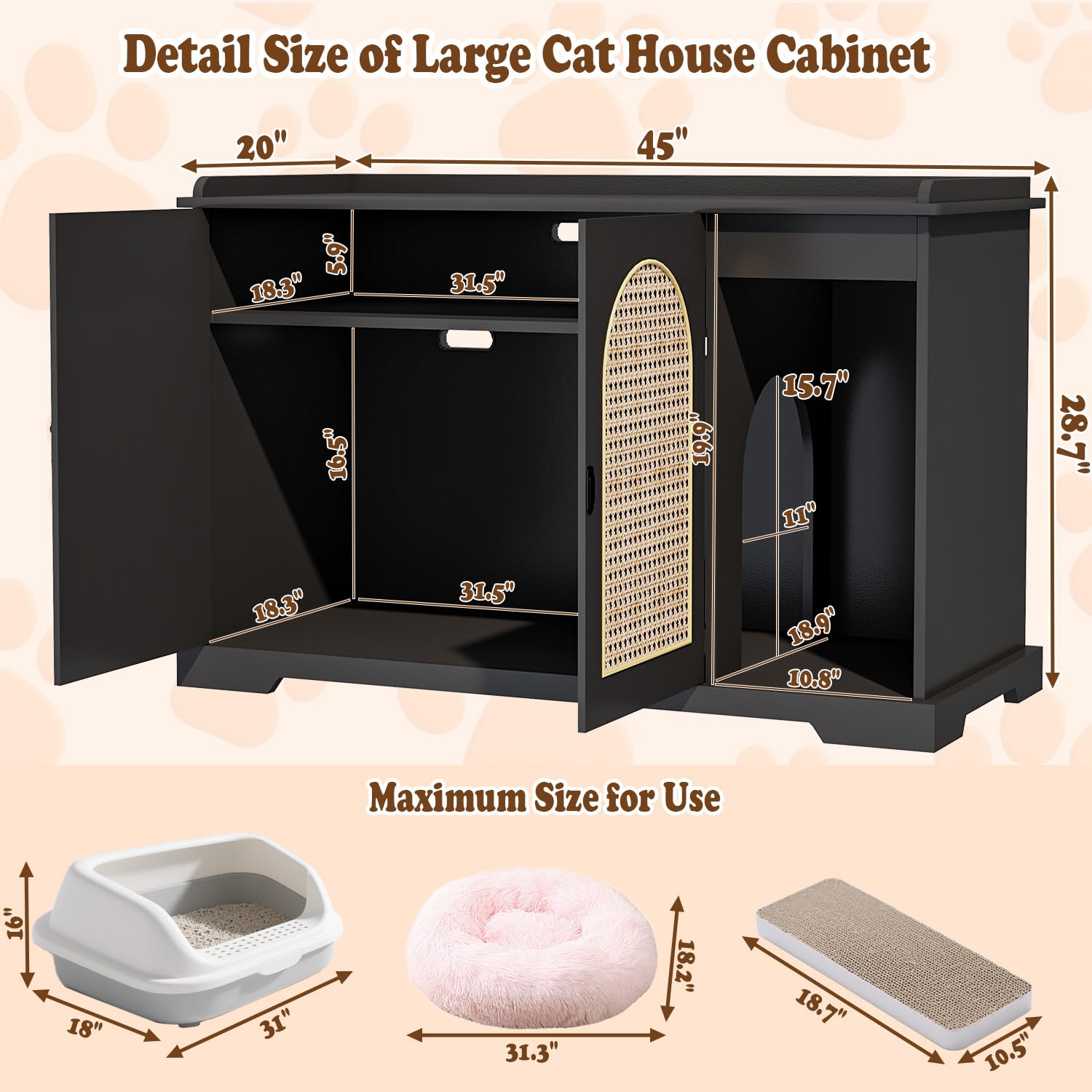 ZUNLANTK litter box enclosure right entrance enables easy cat access