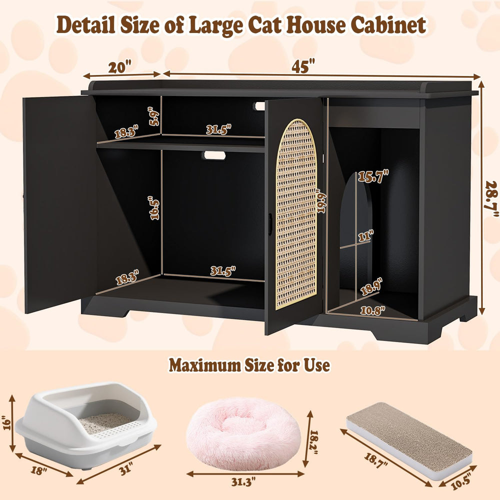 ZUNLANTK litter box enclosure right entrance enables easy cat access