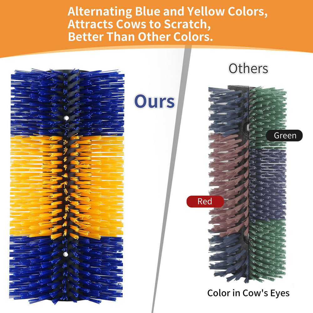 Zunzingy cattle scratcher brush blue with 4 screws for sturdy installation