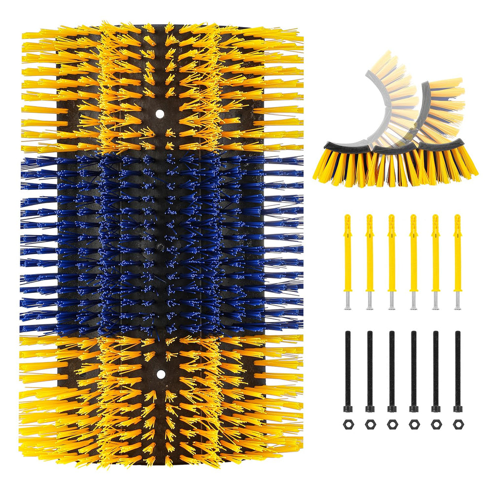 Zunzingy XL yellow side view of livestock scratching brush for gentle grooming