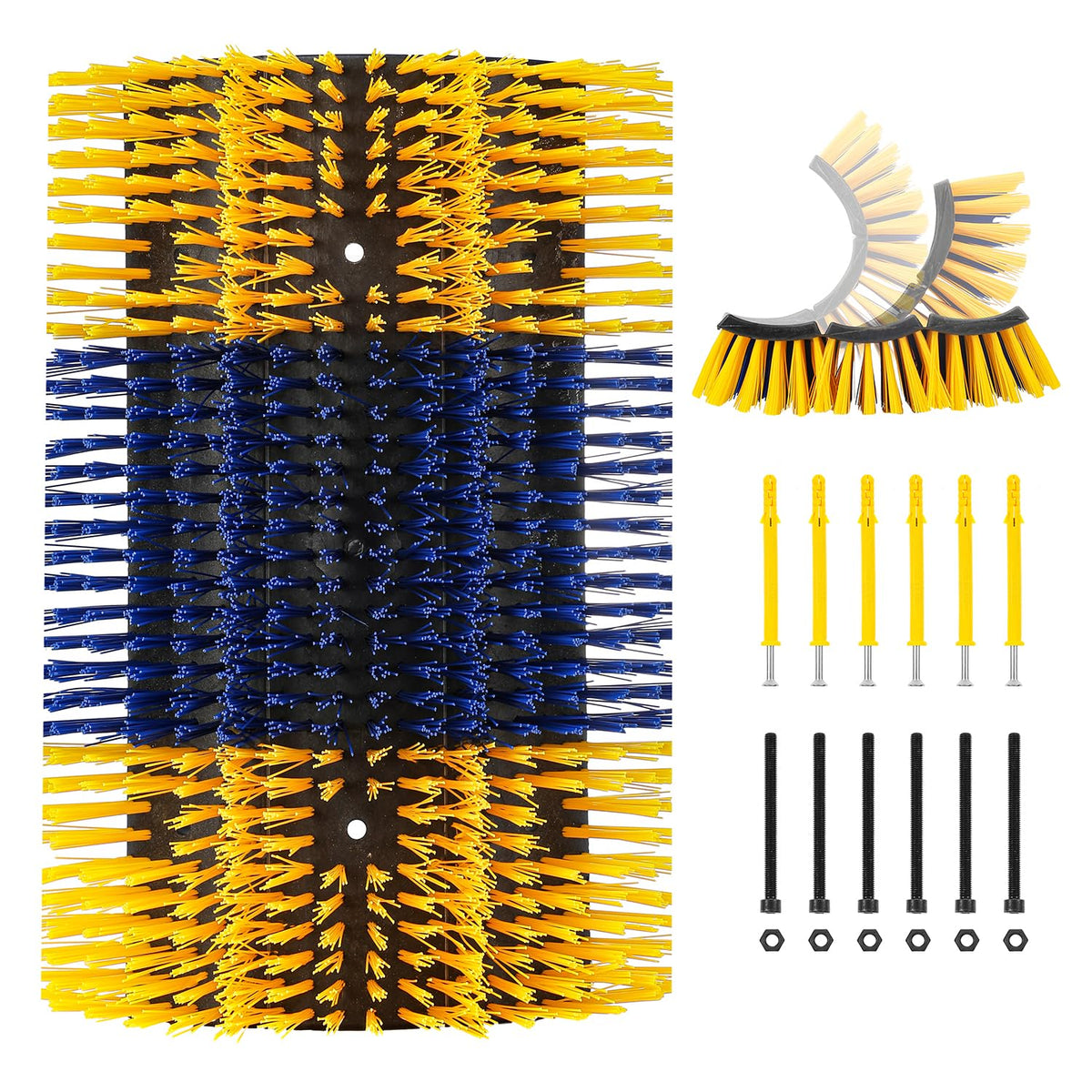 Zunzingy XL yellow side view of livestock scratching brush for gentle grooming