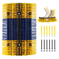 Zunzingy XL yellow side view of livestock scratching brush for gentle grooming