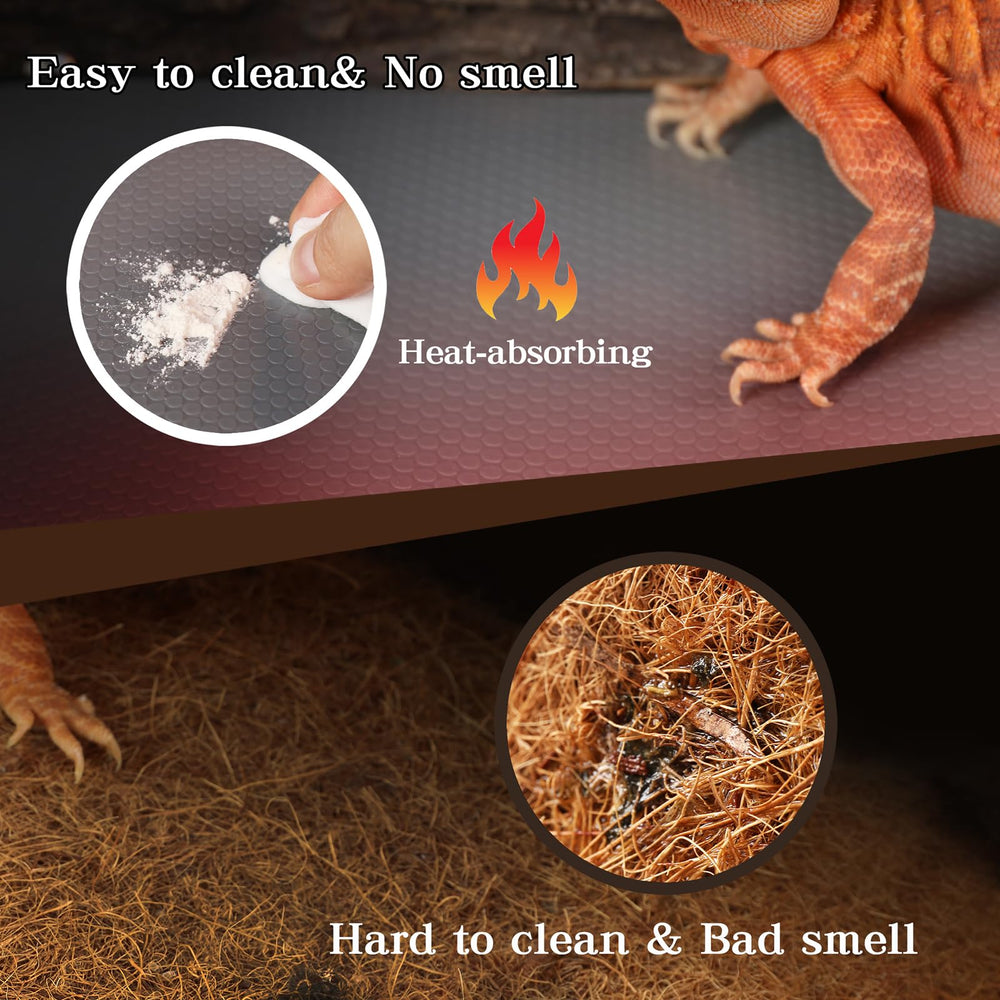 ZUNZINGY reptile mat grey 18x36 close-up texture for easy cleaning