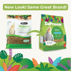 ZuPreem Natural Pellets ingredient closeup highlights vegetables for daily nutrition.