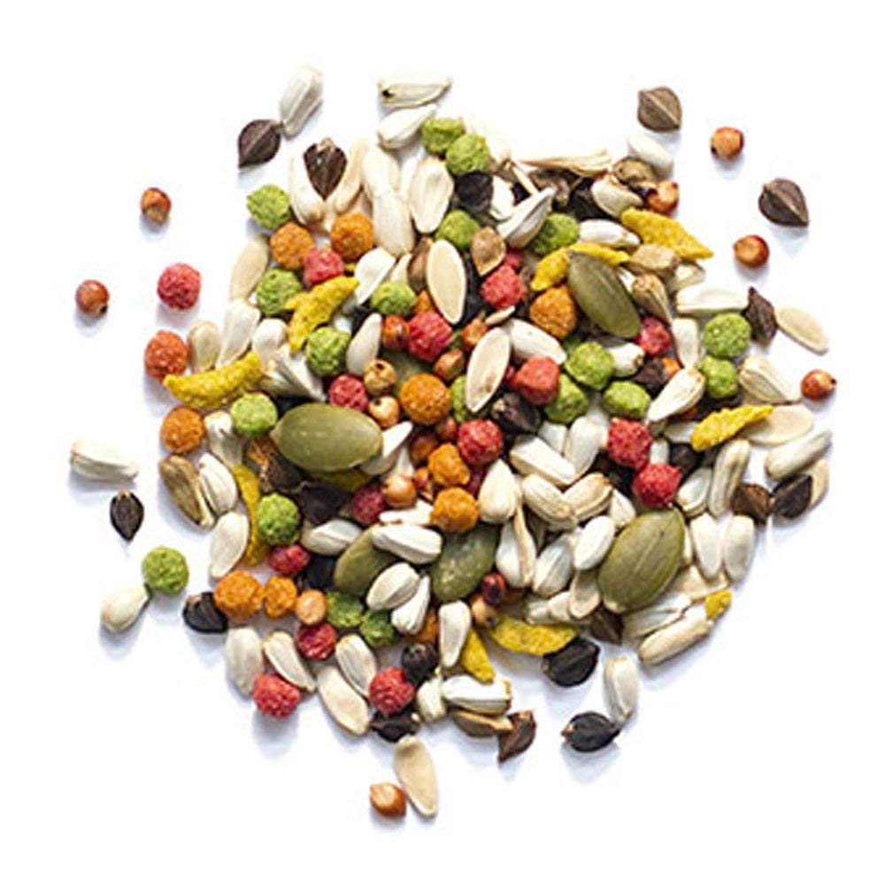 ZuPreem Sensible Seed with seeds and pellets illustrating balanced nutrition