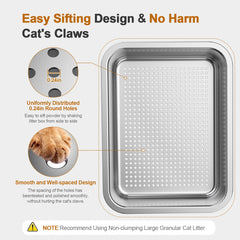 Zuqqony 0.24-inch sift holes designed for smooth sifting and paw protection.