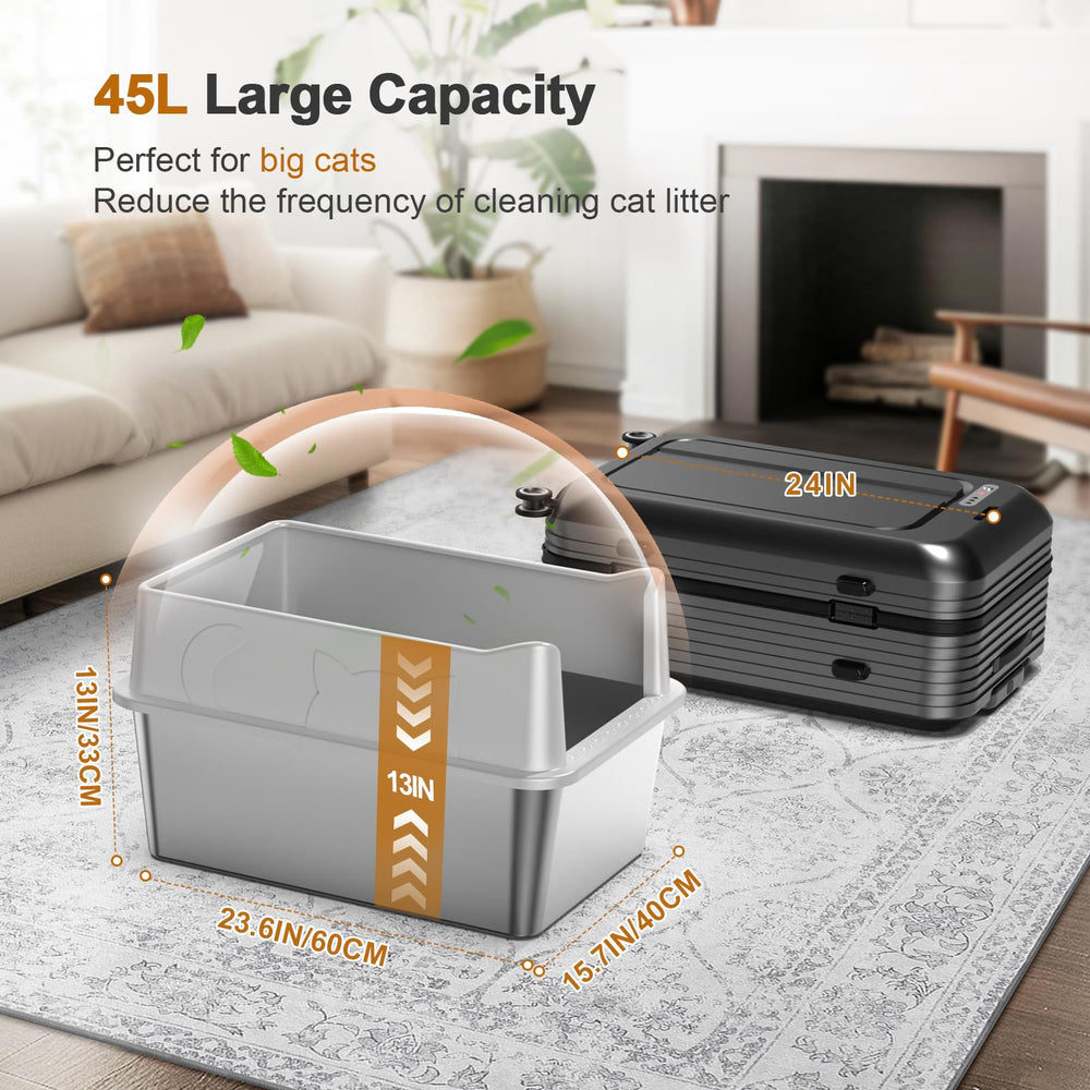 Zuqqony-anti-leakage-stainless-steel-cat-litter-box conveys secure, spill-preventing design.