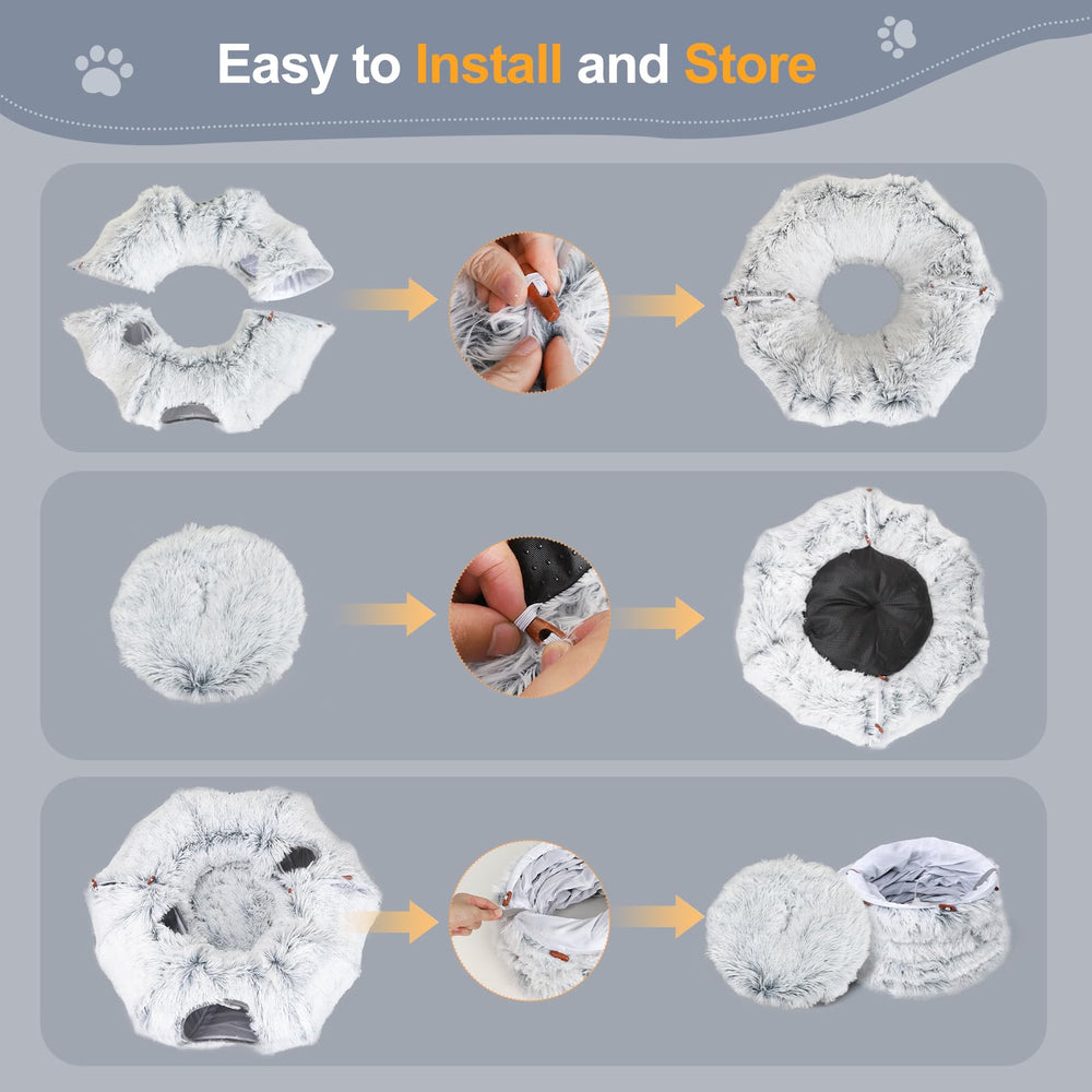 Zuqqony cat-tunnel-base-pad-down delivers soft, cushioned seating.