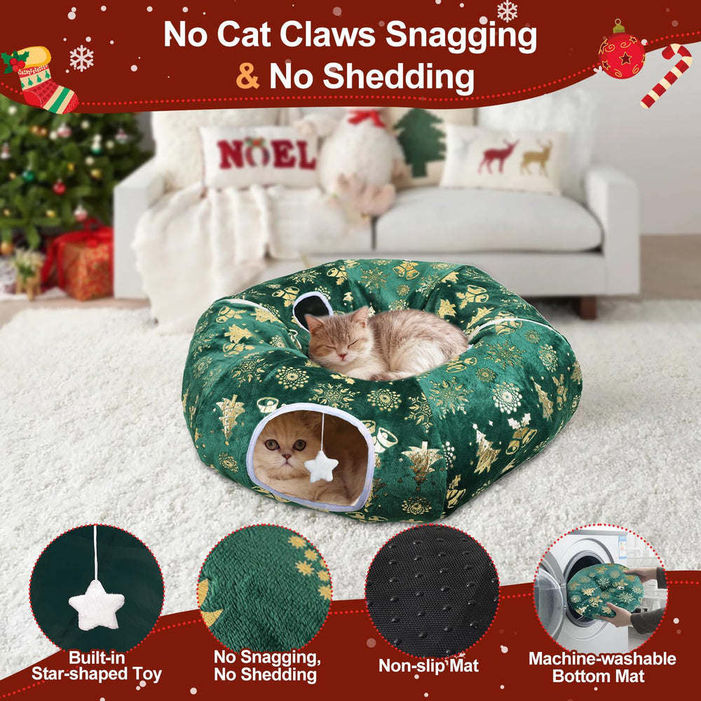 Zuqqony cat tunnel bed DIY-decoration lets festive decorating blend with daily exploration.