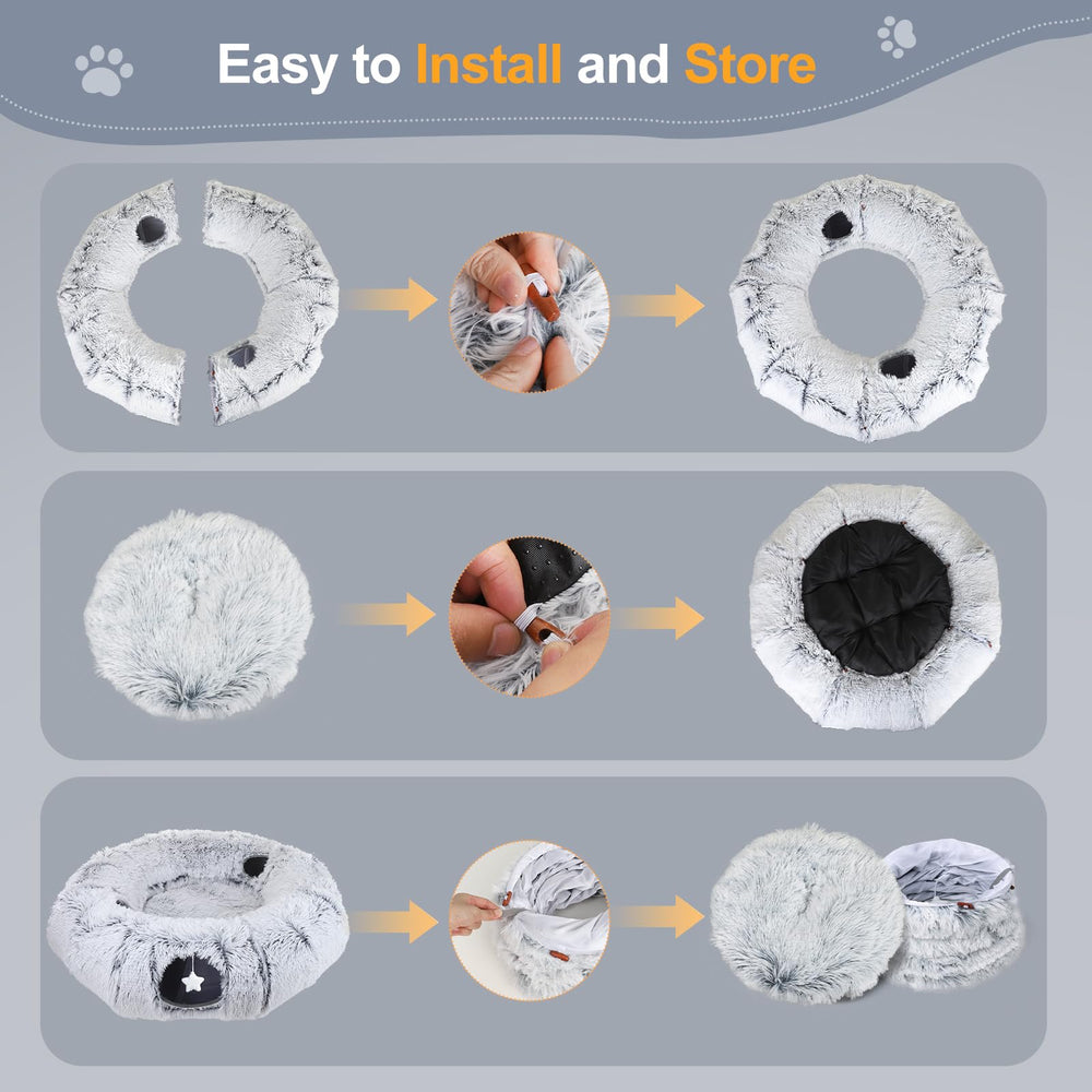 Zuqqony Cat Tunnel Bed non-slip-base keeps the tunnel stable.