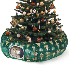 Zuqqony Cat Tunnel Bed outside view shows plush warmth for indoor cats during winter play.