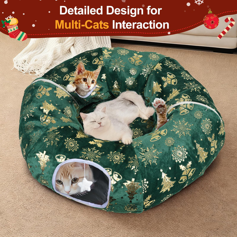 Zuqqony cat tunnel bed removable-bed creates a cozy resting spot for one or two cats.