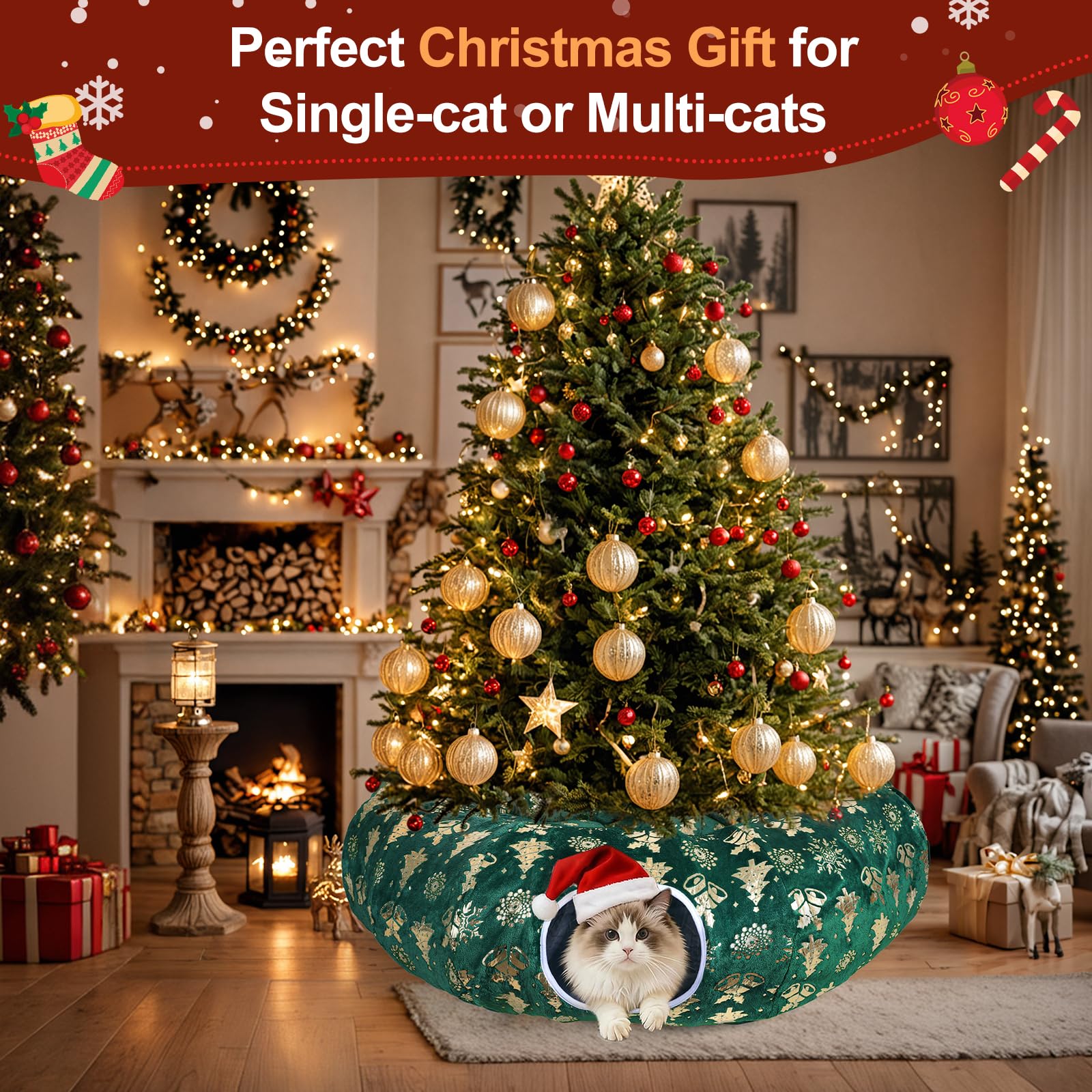 Zuqqony cat tunnel storage fold shows compact, easy-to-store design when not in use.