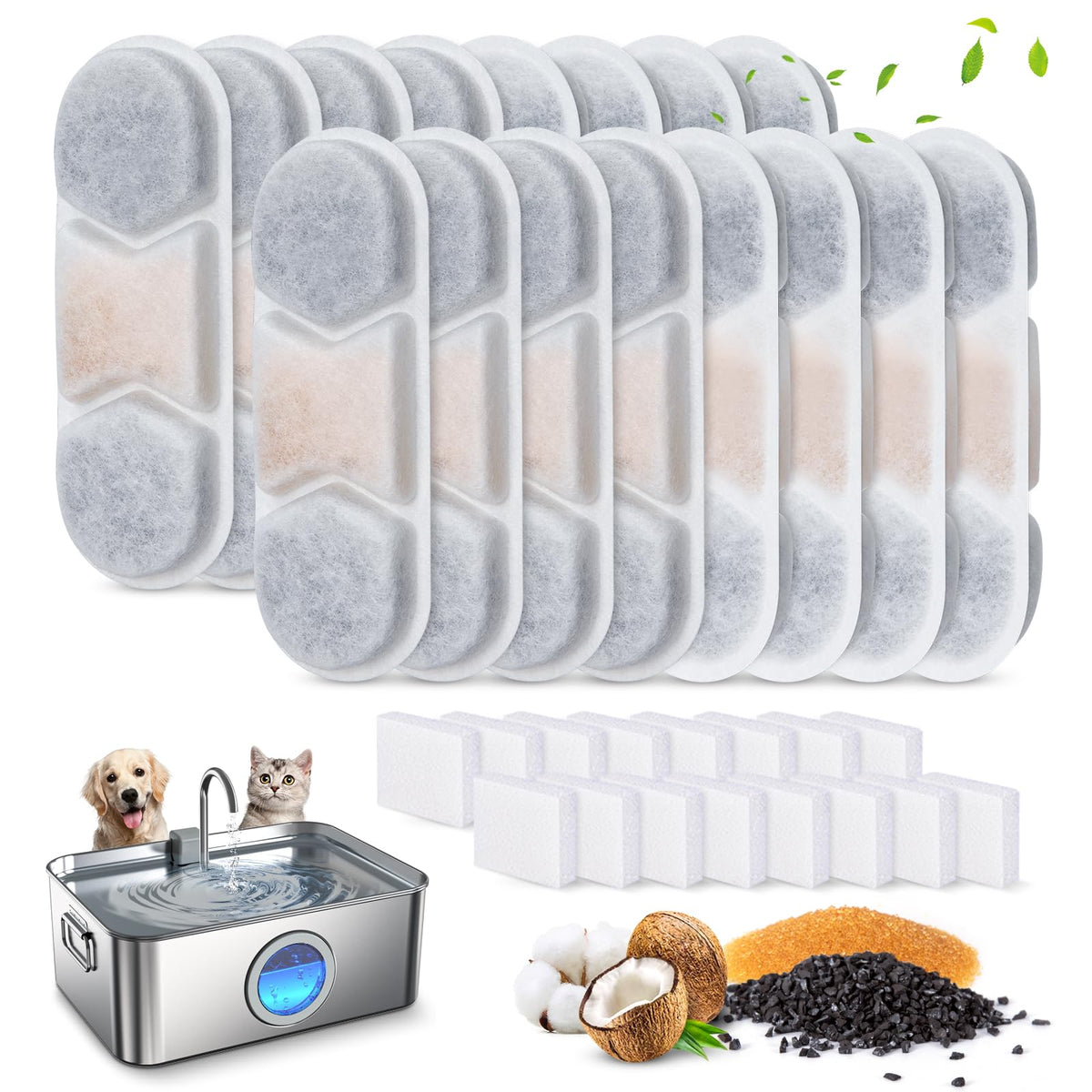 Zuqqony DYSJ01 filter packaging—complete replacement kit for clean-tasting pet water.