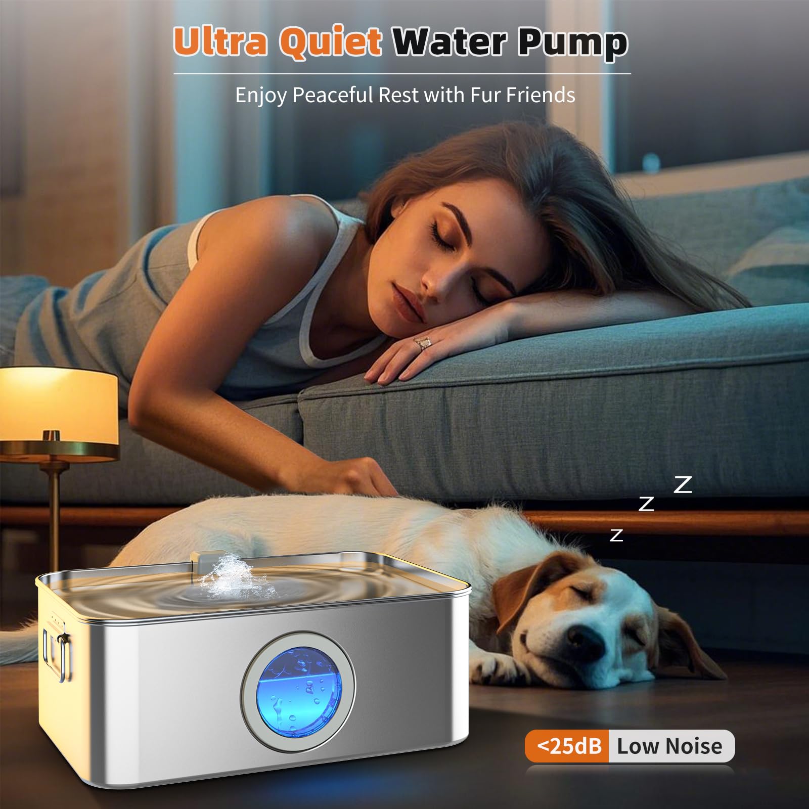 Zuqqony large-capacity fountain ideal for multi-pet households.