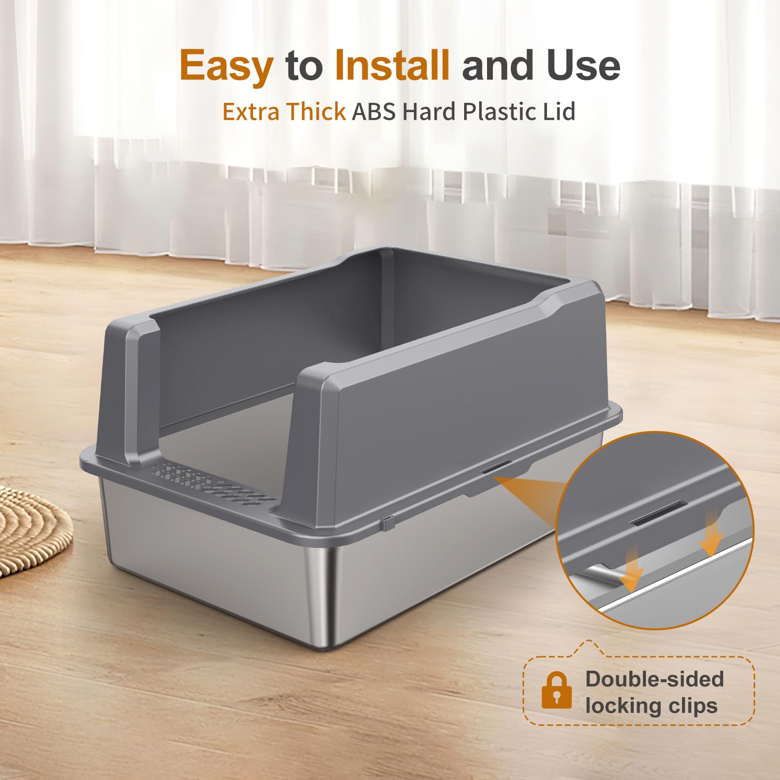 Zuqqony litter box accessories include scoop and mats for tidy cleanup.