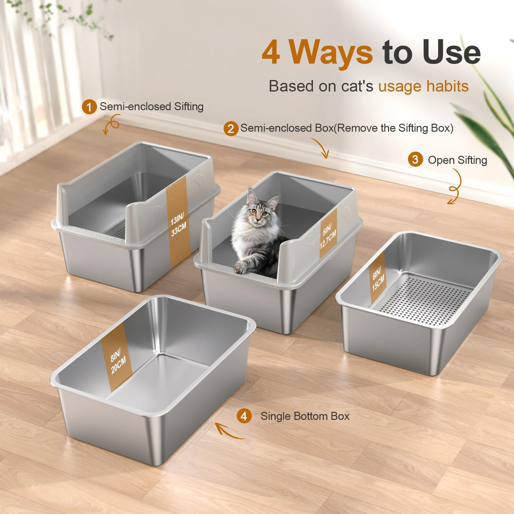 Zuqqony-litter-box-accessories-scoop-liners shows included liners and pee pads for quick setup.