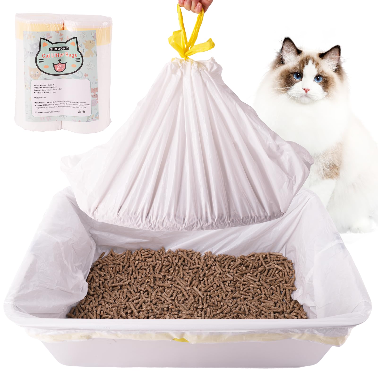 Zuqqony litter box liners 37x18 inches ready for XL boxes, clean containment
