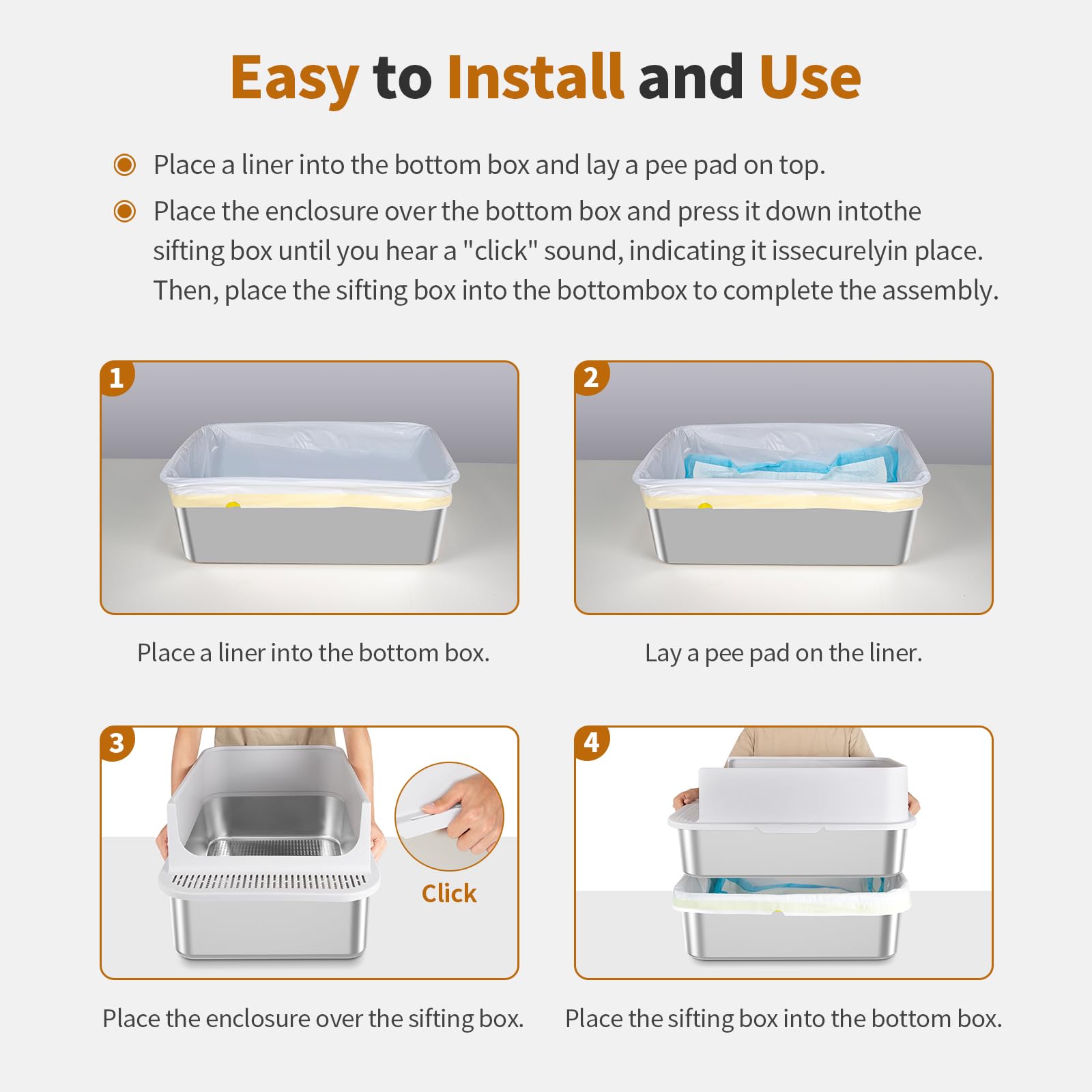Zuqqony 0.24 inch mesh holes prevent litter sticking to paws.