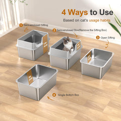 Zuqqony pine pellet compatible litter box bottom pan makes cleaning easier.
